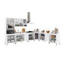 Ver imagem 3 de Armário de Cozinha Modulada Completa Fidelitá Viena 7 Peças 600cm 16 Portas 6 Gavetas com Tampo