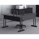 Ver imagem 3 de Escrivaninha para Computador L com 2 Gavetas Range - Preto Preto
