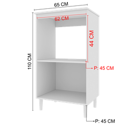 Balcão de Cozinha Modulado para Forno e Microondas Fidelitá Verona 65cm 2 Portas - 4