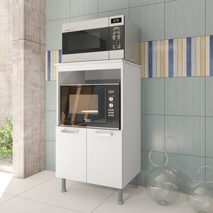 Balcão de Cozinha Modulado para Forno e Microondas Fidelitá Verona 65cm 2 Portas