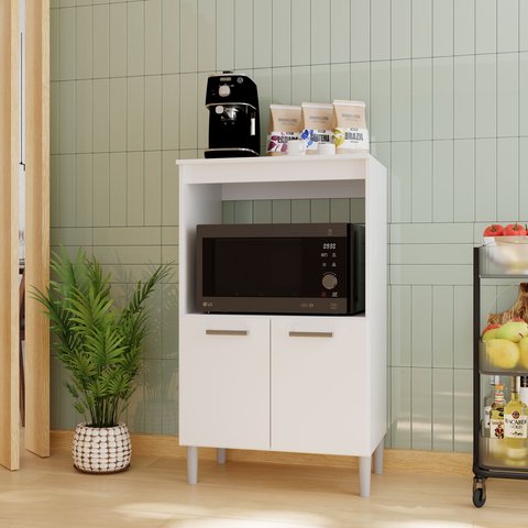Balcão de Cozinha Modulado para Forno e Microondas Fidelitá Verona 65cm 2 Portas