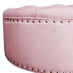 Puff Amora 1 Metro Suede Turqueza SLK Decor Amara Rosa Claro - 4