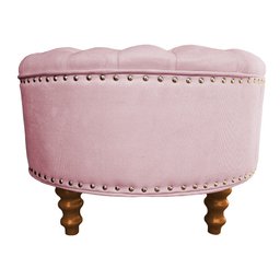 Puff Amora 1 Metro Suede Turqueza SLK Decor Amara Rosa Claro - 3