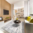 Ver imagem 1 de Tapete para Sala Solar 04 Bege Cinza e Azul 2,40x2,40M