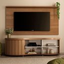 Ver imagem 1 de Rack com Painel para Tv até 60 Polegadas Magnum Cinamomo/off White - Pnr Móveis