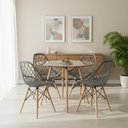 Ver imagem 1 de Kit Mesa Eames Vidro 90cm + 4 Cadeiras Kaila Dsw Seat&Co