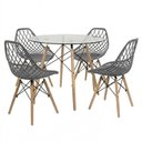 Ver imagem 2 de Kit Mesa Eames Vidro 90cm + 4 Cadeiras Kaila Dsw Seat&Co