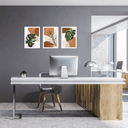 Ver imagem 2 de Tríptico - Quadros Decorativos Floral Costela de Eva Grande:Branco