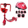 Patinete Infantil 03 Rodas com Cesta Vermelho e Kit Proteção - 1
