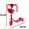 Patinete Infantil 03 Rodas com Cesta Vermelho e Kit Proteção - 6