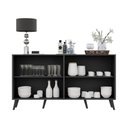 Ver imagem 4 de Aparador Buffet Retrô 4 Portas MDP 123cm Preto Multimóveis
