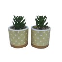 Ver imagem 2 de Conjunto de dois vasos de cimento com estampa geométrica dourada