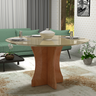 Mesa Redonda de Jantar Sala de Estar e Cozinha Vidro e Mdf - 1