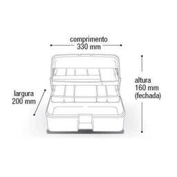 Caixa Maleta com Alça e 2 Bandejas Articuladas para Ferramentas Medicamentos Pesca Arqplast - 3