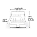 Ver imagem 3 de Caixa Maleta com Alça e 2 Bandejas Articuladas para Ferramentas Medicamentos Pesca Arqplast