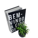 Ver imagem 2 de Conjunto livro decorativo e vaso preto trabalhado com planta