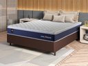 Ver imagem 1 de Conjunto Cama Box Casal c/ Molas Ensacadas Lagras Marrom 138x188x66