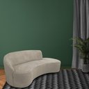 Ver imagem 2 de Sofá Curvo 03 Lugares 180cm Eron Braço Direito Suede Camurça Bege - Nexta Casa