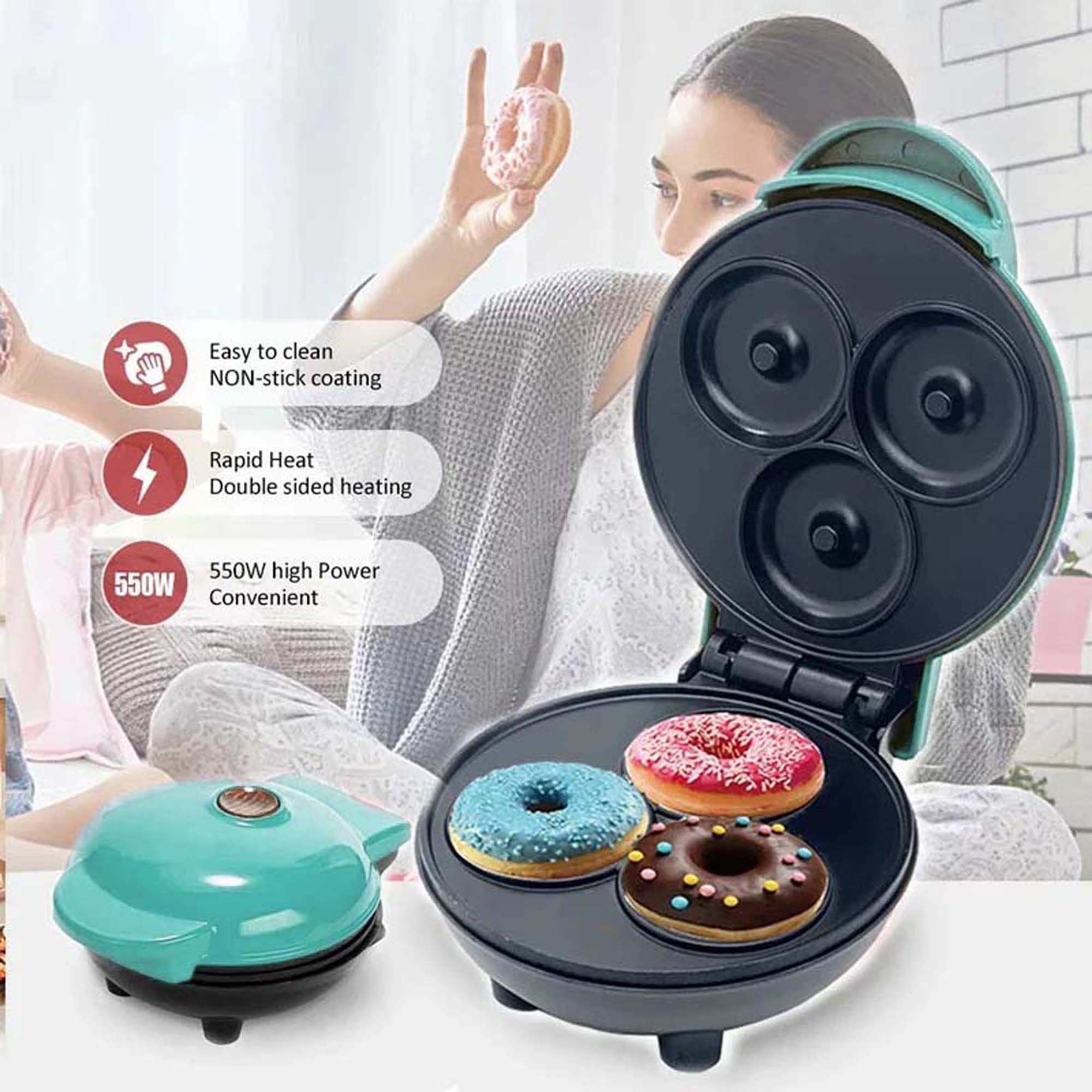 Máquina de Mini Donuts Rosquinhas Cozinha Sobremesa Crianças Culinária Confeitaria Antiaderente Bisc - 15