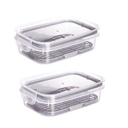 Jogo Pote Hermético com Trava Fácil e Escorredor Interno 500ml 2 Peças - 1