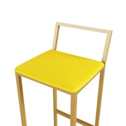 Jogo 3 Banqueta Alta Balcão Bistrô Dourada Confort Ind Premium Estofado Don Castro Decor - 2
