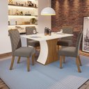 Ver imagem 1 de Conjunto Sala de Jantar Tampo Mdf Canto Reto 120 Cm 04 Cadeiras Arian Casa 812