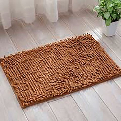 Tapete Antiderrapante Bolinha Microfibra 40x60: Caramelo