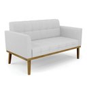 Ver imagem 3 de Sofá Namoradeira e 2 Poltronas Base Madeira Castanho Elisa Linho Cinza A05 D03 - D'Rossi