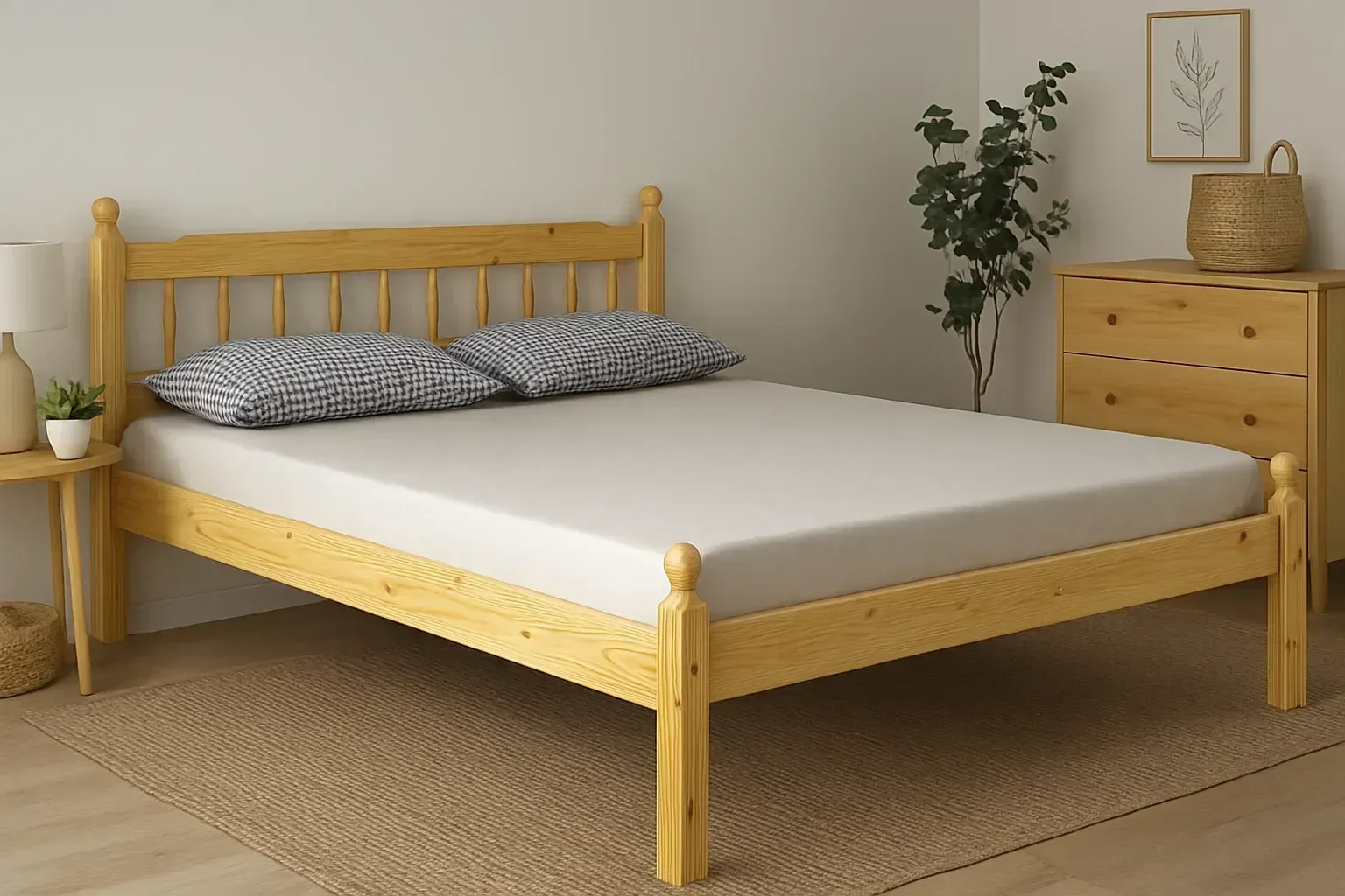 Ver imagem 4 de Cama Casal Naturalle Madeira de Pinus Bege/Marrom