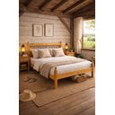 Ver imagem 1 de Cama Casal Naturalle Madeira de Pinus Bege/Marrom