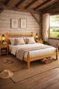 Ver imagem 1 de Cama Casal Naturalle Madeira de Pinus Bege/Marrom