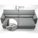 Ver imagem 7 de Sofá de Duplo Molejo com Carregador Usb, Retrátil e Reclinável Valencia 2,90m Veludocristal Cinza