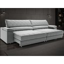 Ver imagem 2 de Sofá de Duplo Molejo com Carregador Usb, Retrátil e Reclinável Valencia 2,90m Veludocristal Cinza