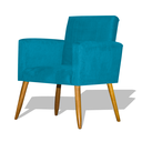 Ver imagem 1 de Poltrona Nina Decorativa Pés Palito - Azul Turquesa