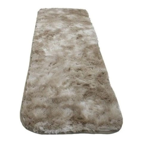 Tapete Passadeira Quarto Sala Felpudo 45x90: Bege