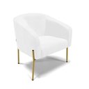 Ver imagem 1 de Cadeira Sala de Jantar Pé de Ferro Dourado Stella Sintético Pu D03 - D'Rossi Cor Branco