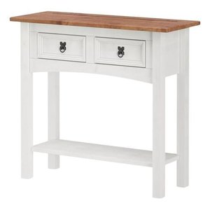 Aparador Branco 2 Gavetas Madeira Maciça:branco