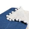 Cobertor Manta Bebê Hipoalergênico Dupla Face Sherpa com Pompom - Azul Marinho - 3