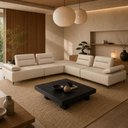 Ver imagem 4 de Sofá de Canto com Puff para Sala Living Modular 317x317cm Industrial Oslo L06 Couro Bege Areia -