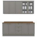 Ver imagem 1 de Cozinha Modulada 200cm Ce854 Americana Cinza Nature Henn