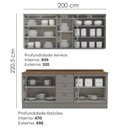 Ver imagem 4 de Cozinha Modulada 200cm Ce854 Americana Cinza Nature Henn