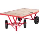 Ver imagem 3 de Carrinho Plataforma 250kg 4 Rodas Maciças Compensado Aço Carbono Transporte Carga Nove54 Multiuso