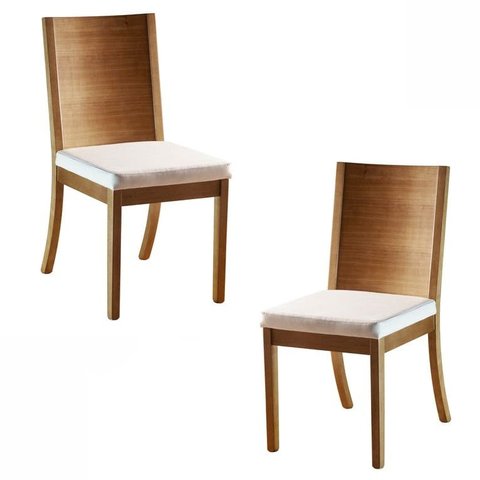 Kit 2 Cadeiras para Mesa de Jantar Madeira Maciça - Nobre - Requinte Salas