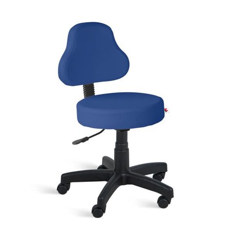 Cadeira Mocho Encosto Alto Giratória Couríssimo Azul