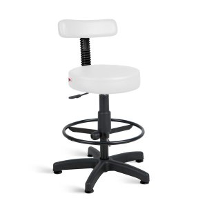 Cadeira Mocho Alto Estética Giratória com Sapatas Fixa - Branco