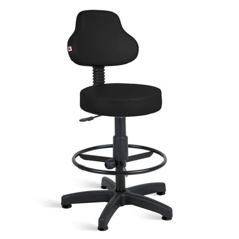 Cadeira Mocho Alto Encosto Alto Giratória com Sapatas