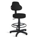 Ver imagem 1 de Cadeira Mocho Alto Encosto Alto Giratória com Sapatas