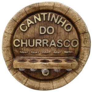 Pingometro Tampa De Barril - Cantinho Do Churrasco - 5 Copos