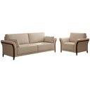 Ver imagem 1 de Conjunto Decorativo Poltrona e Sofá 222cm Market Linho Champagne - Gran Belo