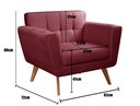 Ver imagem 3 de Poltrona Decorativa Bruna Cadeira Living Moderna Recepção Escritório - Suede Bordô